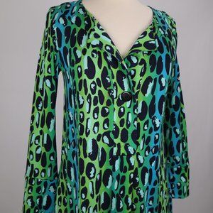 Diane Von Furstenberg NWOT Animal Print Silk Jersey Gaby Dress Tunic Caftan Sz 2